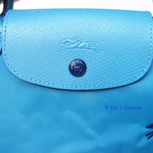 ❤️ NWT LONGCHAMP Le Pliage Type S Club Small Short Handle Tote Thunderstorm Blue - Picture 8 of 14